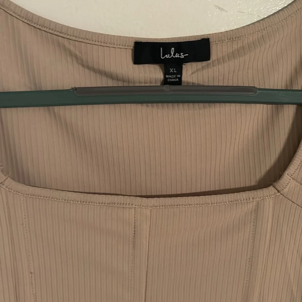 Lulus Corset Top - Women’s Shirt - Long Sleeve Shirt - Crop Top - Gifts - Tan - Picture 2 of 6